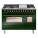 ILVE 48" Nostalgie II Series Freestanding Double Oven Dual Fuel Range with 8 Sealed Burners and Griddle