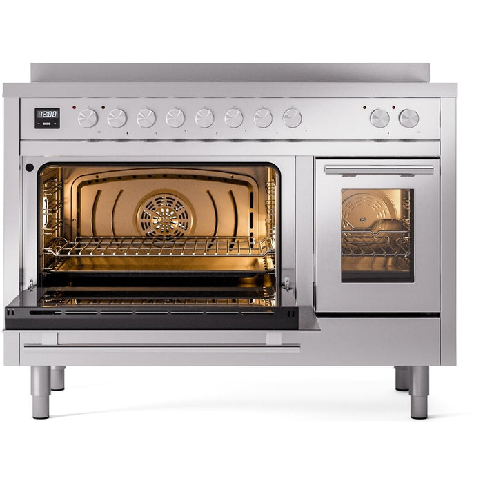 ILVE 48" Professional Plus II Induction Range with 8 Elements, Triple Glass Cool Door, Convection Oven - UPI486WMP