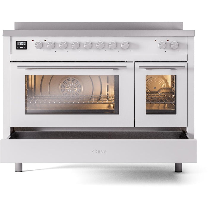 ILVE 48" Professional Plus II Induction Range with 8 Elements, Triple Glass Cool Door, Convection Oven - UPI486WMP