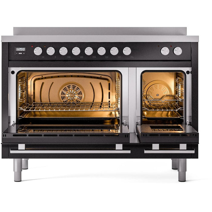 ILVE 48" Professional Plus II Induction Range with 8 Elements, Triple Glass Cool Door, Convection Oven - UPI486WMP