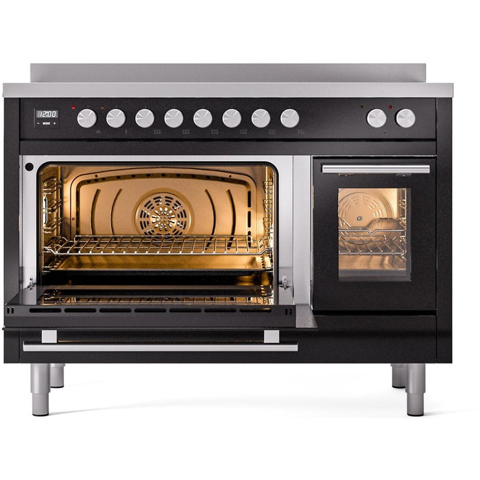 ILVE 48" Professional Plus II Induction Range with 8 Elements, Triple Glass Cool Door, Convection Oven - UPI486WMP