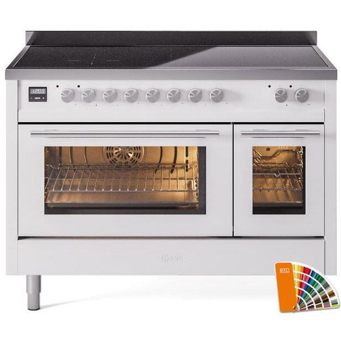 ILVE 48" Professional Plus II Induction Range with 8 Elements, Triple Glass Cool Door, Convection Oven - UPI486WMP