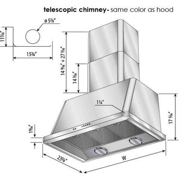 ILVE Majestic II 60" Range Hood with 600 CFM Blower- UAM150