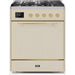 ILVE - Majestic II Series - 30 Inch Dual Fuel Freestanding Range Gas/Propane (UM30DQNE3) - Antique White with Brass Trim