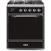 ILVE - Majestic II Series - 30 Inch Dual Fuel Freestanding Range Gas/Propane (UM30DQNE3) - Glossy Black with Chrome Trim