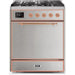 ILVE - Majestic II Series - 30 Inch Dual Fuel Freestanding Range Gas/Propane (UM30DQNE3) - Stainless Steel with Copper Trim