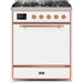 ILVE - Majestic II Series - 30 Inch Dual Fuel Freestanding Range Gas/Propane (UM30DQNE3) - White with Copper Trim