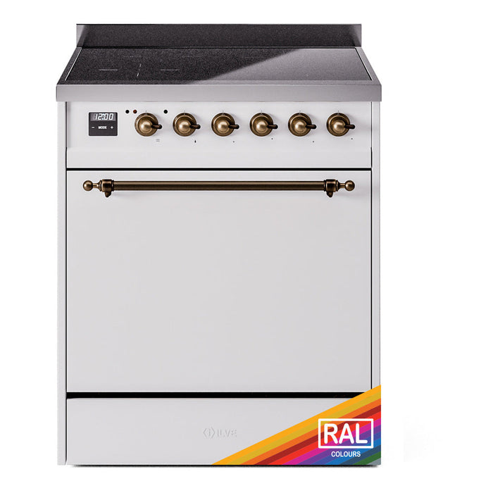 ILVE Nostalgie II 30" Electric Range with 4 Induction Elements Solid Door - UPI304QNMP