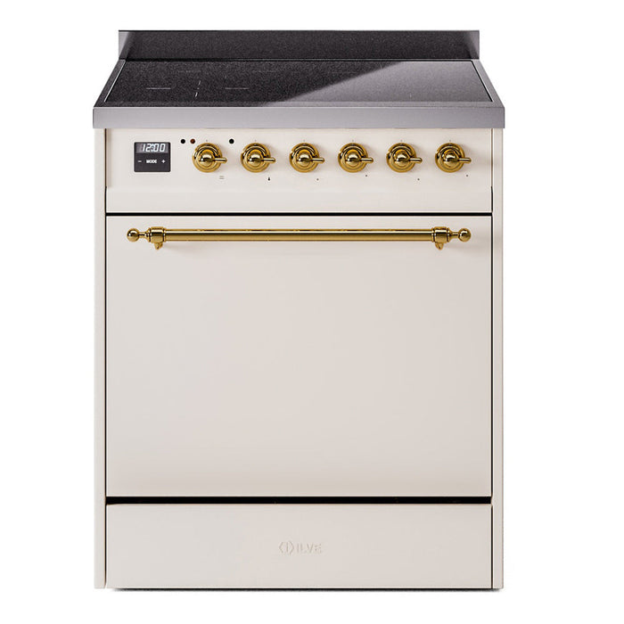 ILVE Nostalgie II 30" Electric Range with 4 Induction Elements Solid Door - UPI304QNMP