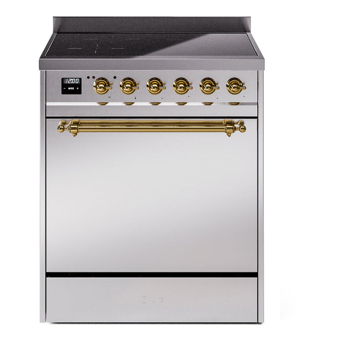 ILVE Nostalgie II 30" Electric Range with 4 Induction Elements Solid Door - UPI304QNMP