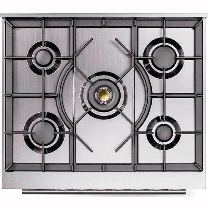 ILVE 30" Professional Plus II Dual Fuel Range with 5 Sealed Burners, Triple Glass Door - UP30WMP