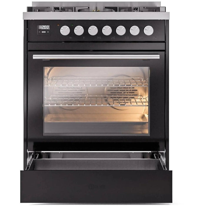 ILVE 30" Professional Plus II Dual Fuel Range with 5 Sealed Burners, Triple Glass Door - UP30WMP