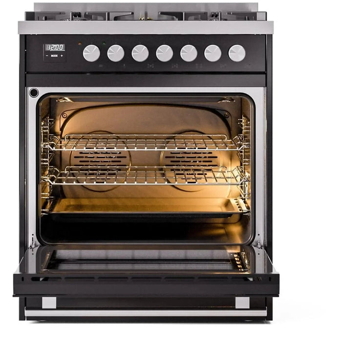 ILVE 30" Professional Plus II Dual Fuel Range with 5 Sealed Burners, Triple Glass Door - UP30WMP