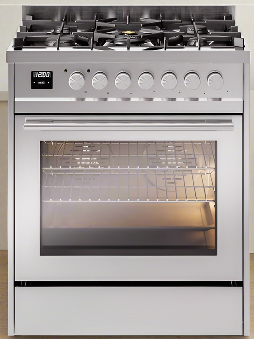 ILVE 30" Professional Plus II Dual Fuel Range with 5 Sealed Burners, Triple Glass Door - UP30WMP