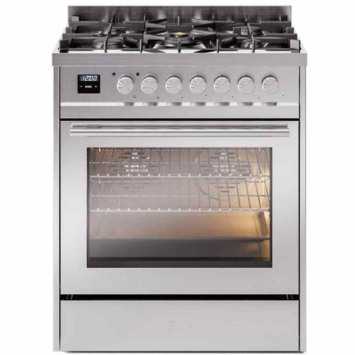 ILVE 30" Professional Plus II Dual Fuel Range with 5 Sealed Burners, Triple Glass Door - UP30WMP