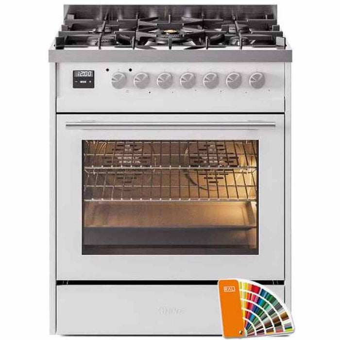 ILVE 30" Professional Plus II Dual Fuel Range with 5 Sealed Burners, Triple Glass Door - UP30WMP