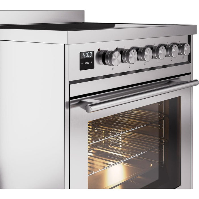 ILVE 30" Professional Plus II Induction Range with 4 Elements, Triple Glass Door - UPI304WMP