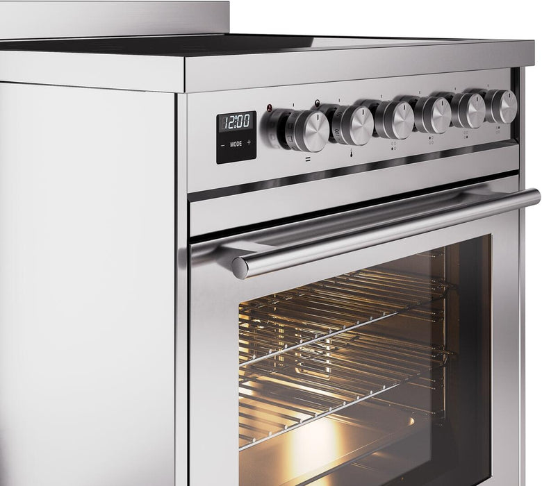 ILVE 30" Professional Plus II Induction Range with 4 Elements, Triple Glass Door - UPI304WMP