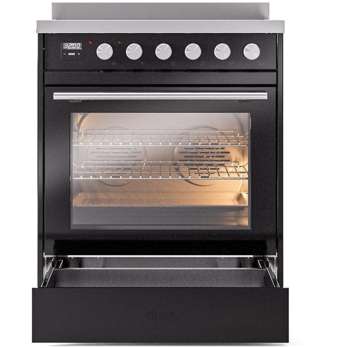 ILVE 30" Professional Plus II Induction Range with 4 Elements, Triple Glass Door - UPI304WMP