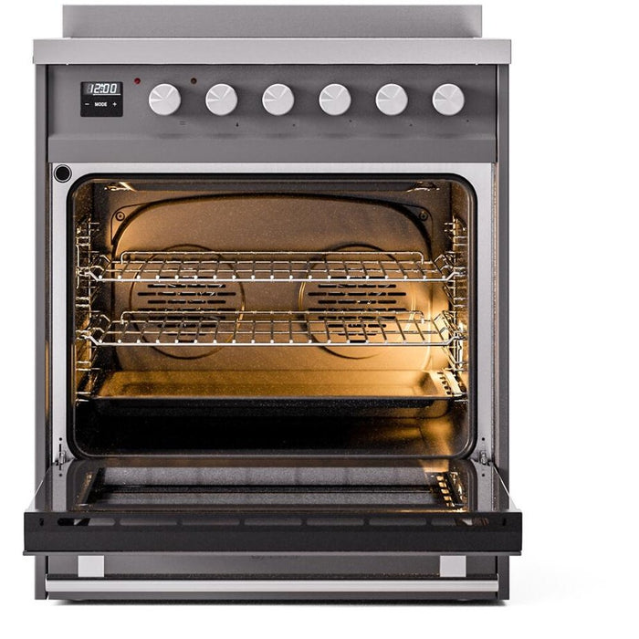 ILVE 30" Professional Plus II Induction Range with 4 Elements, Triple Glass Door - UPI304WMP