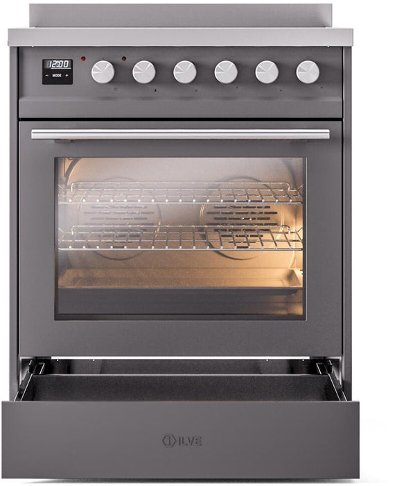 ILVE 30" Professional Plus II Induction Range with 4 Elements, Triple Glass Door - UPI304WMP