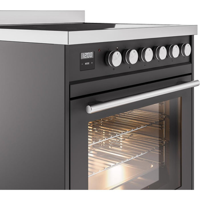 ILVE 30" Professional Plus II Induction Range with 4 Elements, Triple Glass Door - UPI304WMP