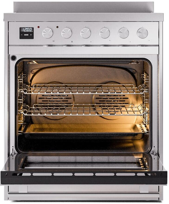 ILVE 30" Professional Plus II Induction Range with 4 Elements, Triple Glass Door - UPI304WMP