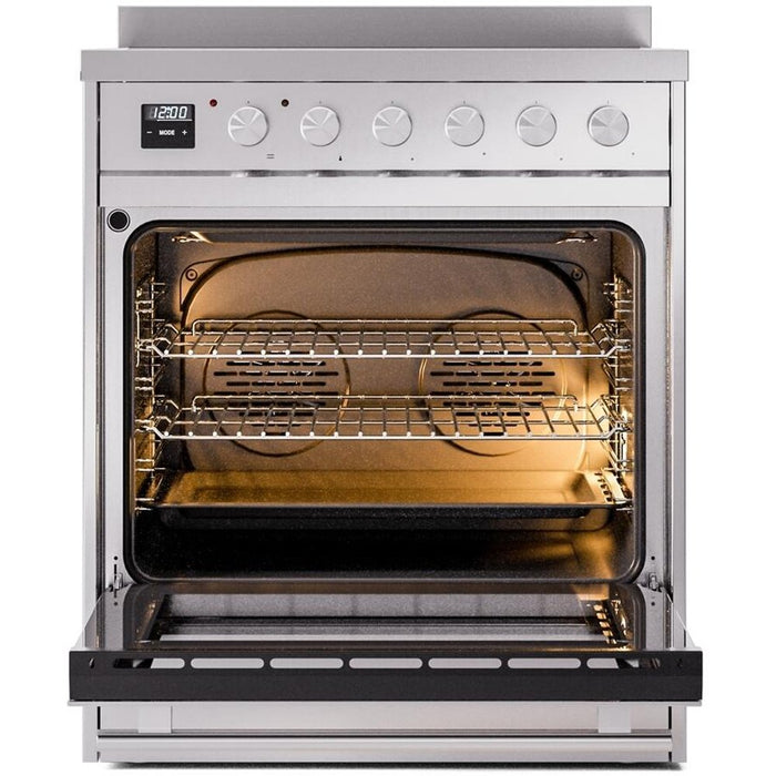 ILVE 30" Professional Plus II Induction Range with 4 Elements, Triple Glass Door - UPI304WMP