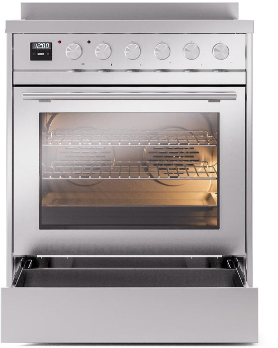 ILVE 30" Professional Plus II Induction Range with 4 Elements, Triple Glass Door - UPI304WMP