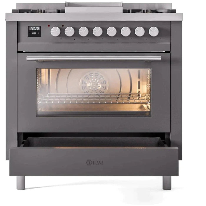 ILVE 36" Professional Plus II Dual Fuel Range with 6 Sealed Burner - UP36FWMP