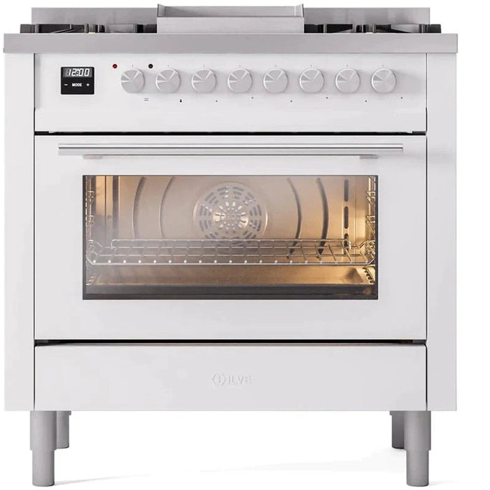 ILVE 36" Professional Plus II Dual Fuel Range with 6 Sealed Burner - UP36FWMP