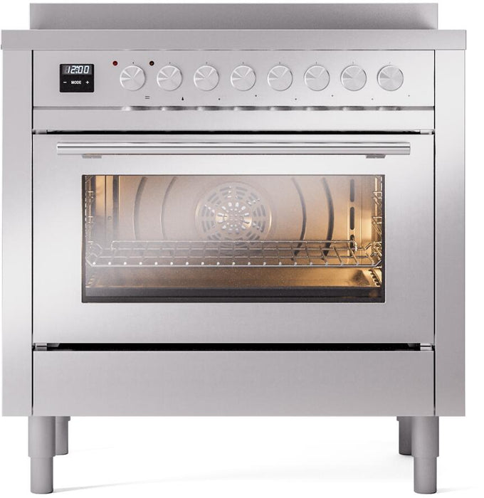 ILVE Professional Plus II 36" Induction Range with 6 Elements, Triple Glass Door - UPI366WMP