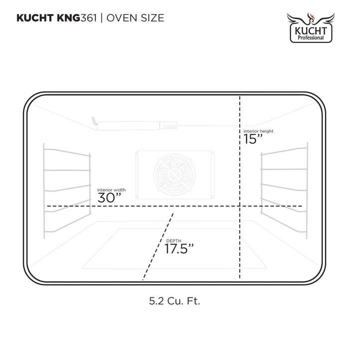 Kucht 2-Piece Appliance Package - 36-Inch Natural Gas Range with 5.2 Cu. Ft. Oven & Wall Mount Range Hood in Dark Titanium Stainless Steel with Gold Accents