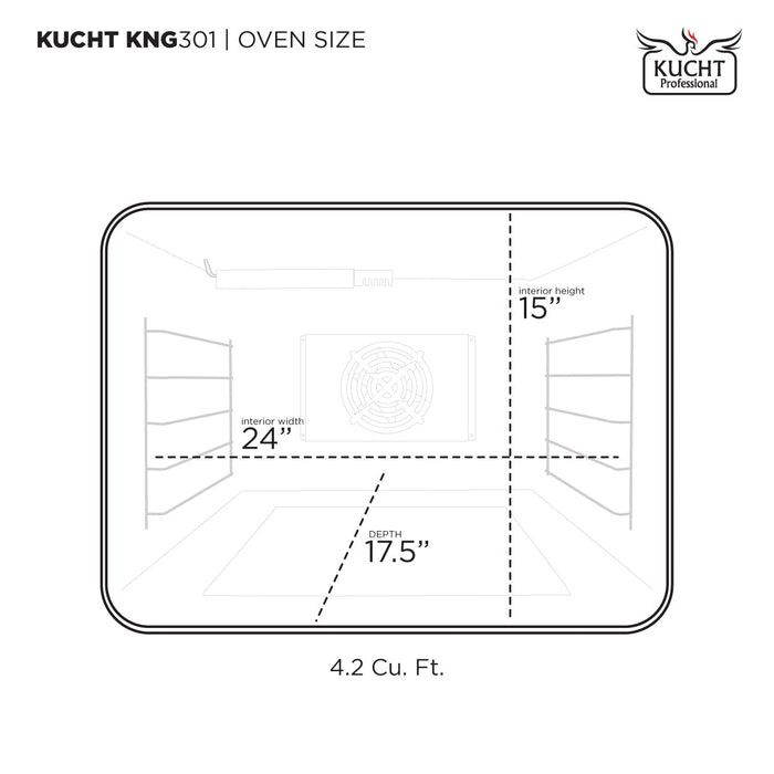 Kucht 30-Inch Pro-Style Dual Fuel Range in Stainless Steel with Red Oven Door (KDF302-R)