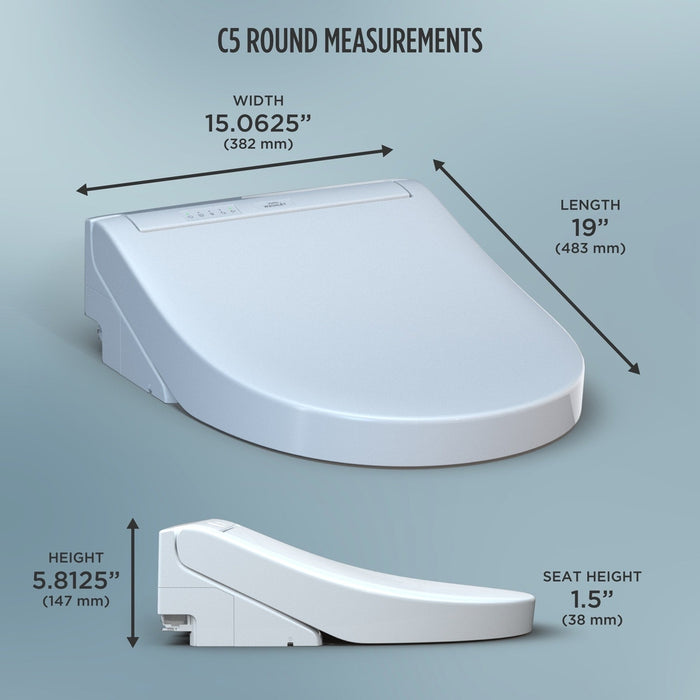 TOTO WASHLET C5 Bidet Toilet Seat with PREMIST and EWATER+ Wand Cleaning, Round