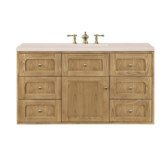 James Martin Vanities Laurent 48" Single Vanity, Light Natural Oak w/ 3 CM Eternal Marfil Top