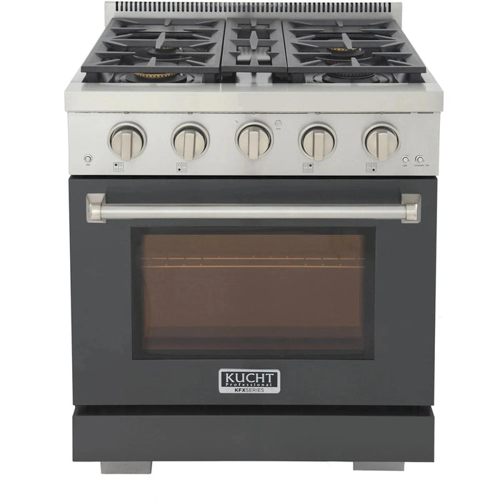 Kucht Professional 30-Inch 4.2 cu. ft. Gas Range in Cement Gray with True Simmer Burners (KFX3000X-GY)