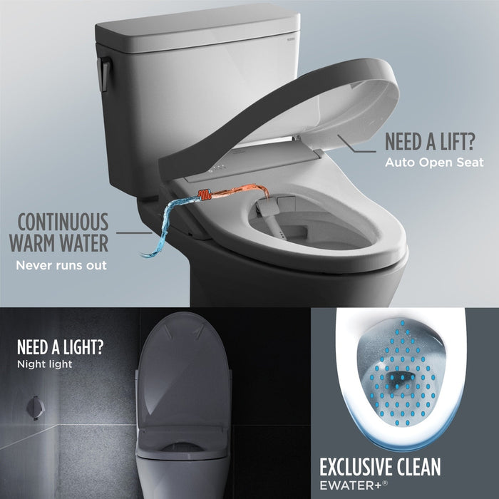 TOTO WASHLET+ AP Wall-Hung Toilet with S7A Bidet Seat and DuoFit In-Wall Auto Dual-Flush Tank