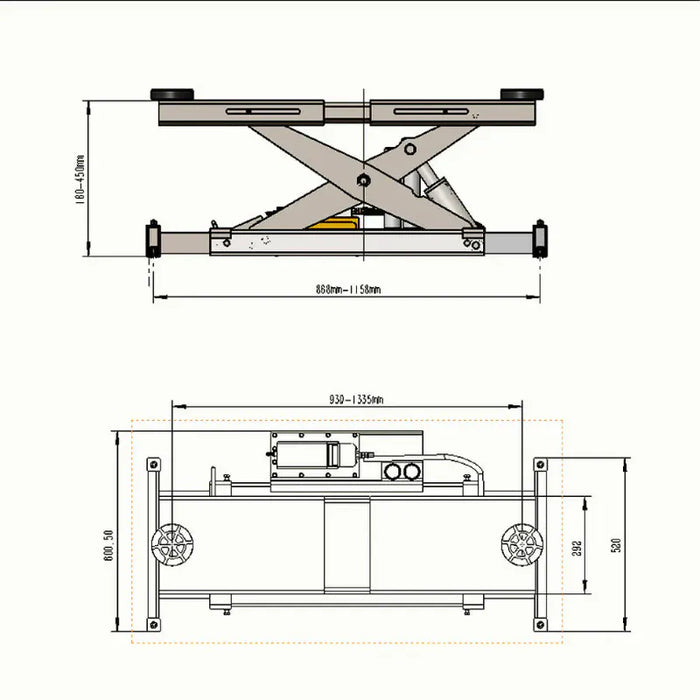 Katool Rolling Jack 7000 lbs. Lifting Capacity (Fits KT-4H110, KT-4H950, and KT-4H850) | KT-RJ70