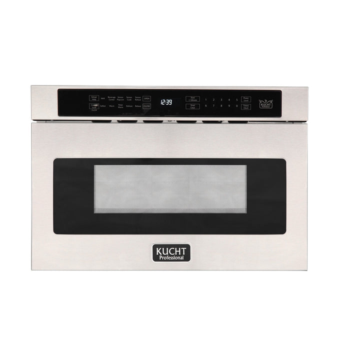 Kucht 5-Piece Appliance Package - 30-Inch Natural Gas Range with 4.2 Cu. Ft. Oven, 36-Inch Refrigerator, Dishwasher, Under Cabinet Range & Microwave Drawer in Stainless Steel
