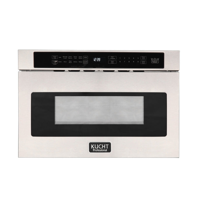 Kucht 5-Piece Appliance Package - 48-Inch Dual Fuel Range in Natural Gas, 36-Inch Refrigerator, Dishwasher, Under Cabinet Range & Microwave Drawer in Stainless Steel