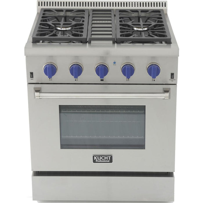 Kucht 30-Inch Propane Gas Range with 4.2 Cu. Ft. Convection Oven in Stainless Steel (KRG3080U/LP-S)