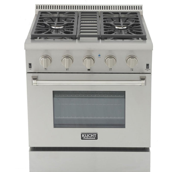 Kucht 30-Inch 4.2 Cu. Ft. Propane All Gas Range with Convection Oven in Stainless Steel (KRG3080U)