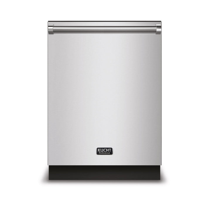 Kucht 5-Piece Appliance Package - 30-Inch Dual Fuel Range in Propane Gas, 36-Inch Refrigerator with Water Dispenser, Dishwasher, Wall Mount Range Hood & Microwave Drawer in Stainless Steel