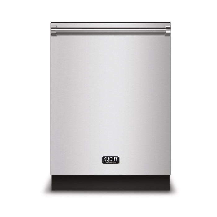 Kucht 3-Piece Appliance Package - 36-Inch Dual Fuel Range in Propane Gas, 36-Inch Refrigerator with Water Dispenser, & Dishwasher in Stainless Steel