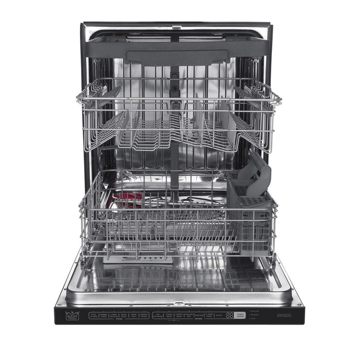 Kucht 3-Piece Appliance Package - 30-Inch Dual Fuel Range in Natural Gas, 36-Inch Refrigerator with Water Dispenser, & Dishwasher in Stainless Steel