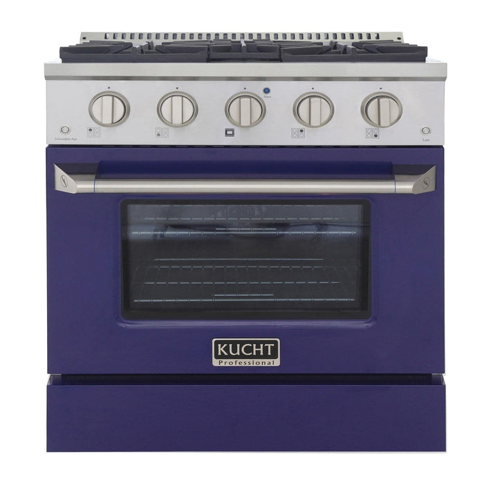 Kucht 30-Inch Propane Gas Range with Sealed Burners & 4.2 Cu. Ft. Convection Oven in Blue (KNG301/LP-B)
