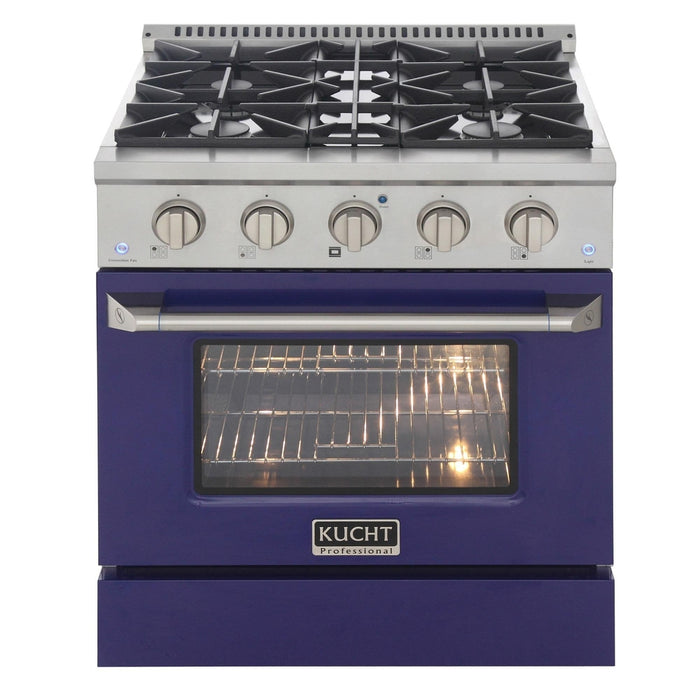 Kucht 30-Inch Propane Gas Range with Sealed Burners & 4.2 Cu. Ft. Convection Oven in Blue (KNG301/LP-B)