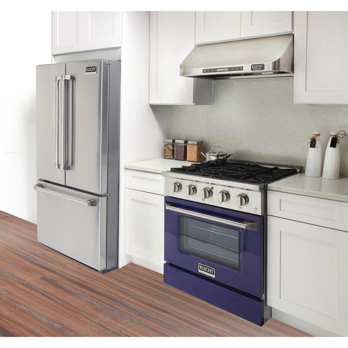 Kucht 30-Inch Propane Gas Range with Sealed Burners & 4.2 Cu. Ft. Convection Oven in Blue (KNG301/LP-B)