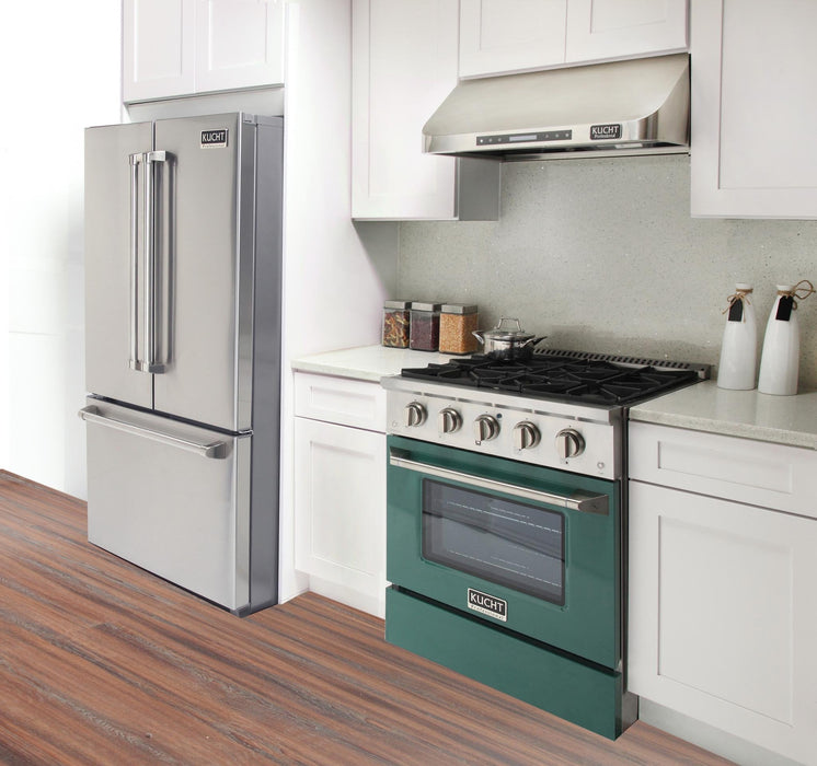 Kucht 30-Inch Propane Gas Range with Sealed Burners & 4.2 Cu. Ft. Convection Oven in Green (KNG301/LP-G)
